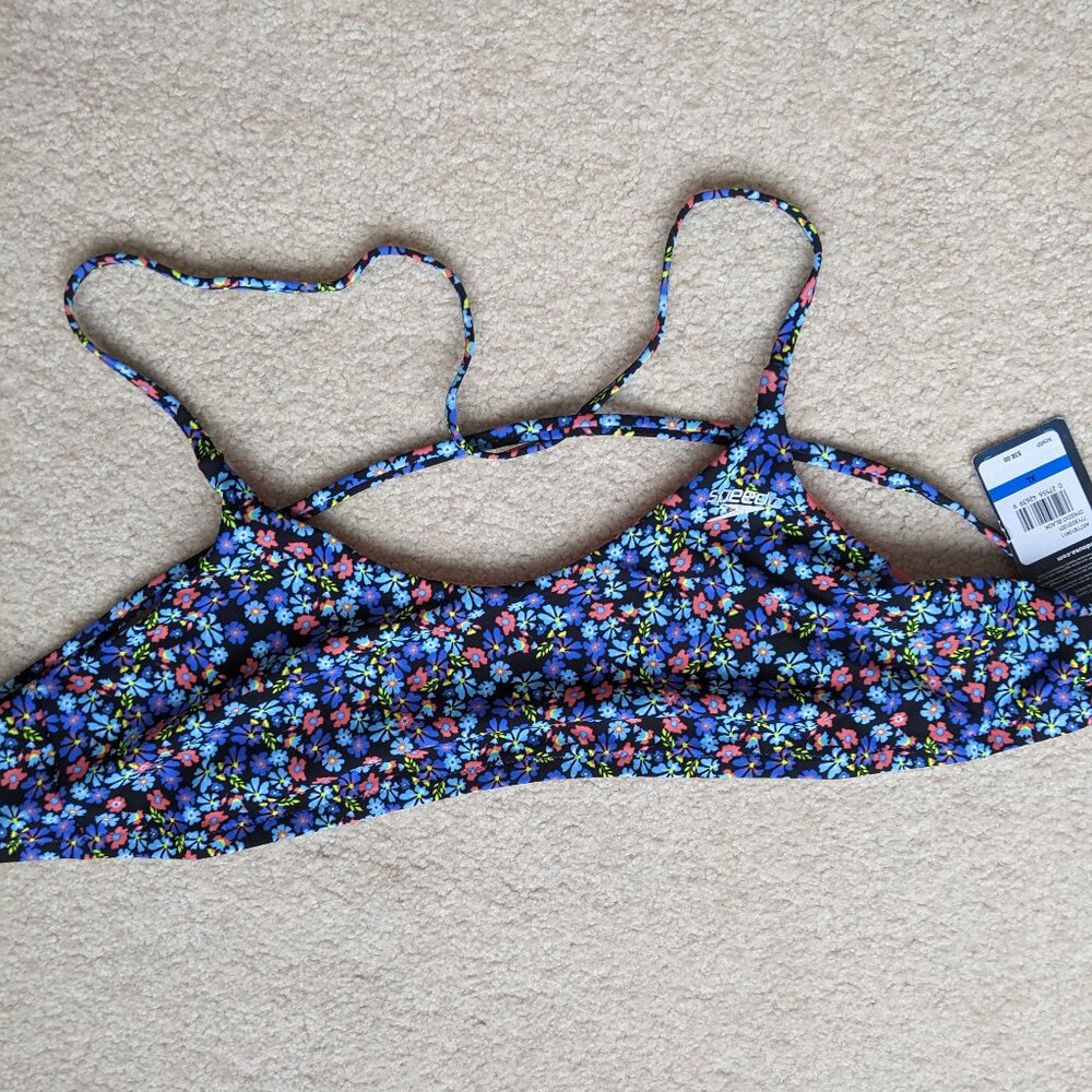 Speedo floral bikini top NWT XL